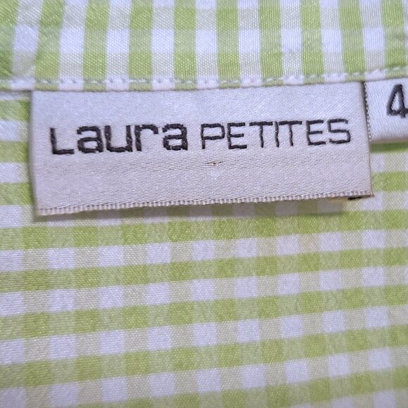 Laura Petite 100% Silk Collar Sleeveless Top Summer Lime Green - Picture 12 of 15